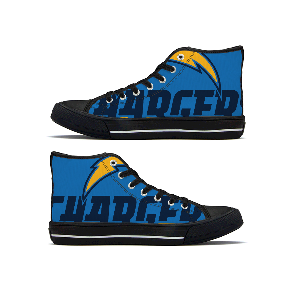 Men's Los Angeles Chargers High Top Canvas Sneakers 004